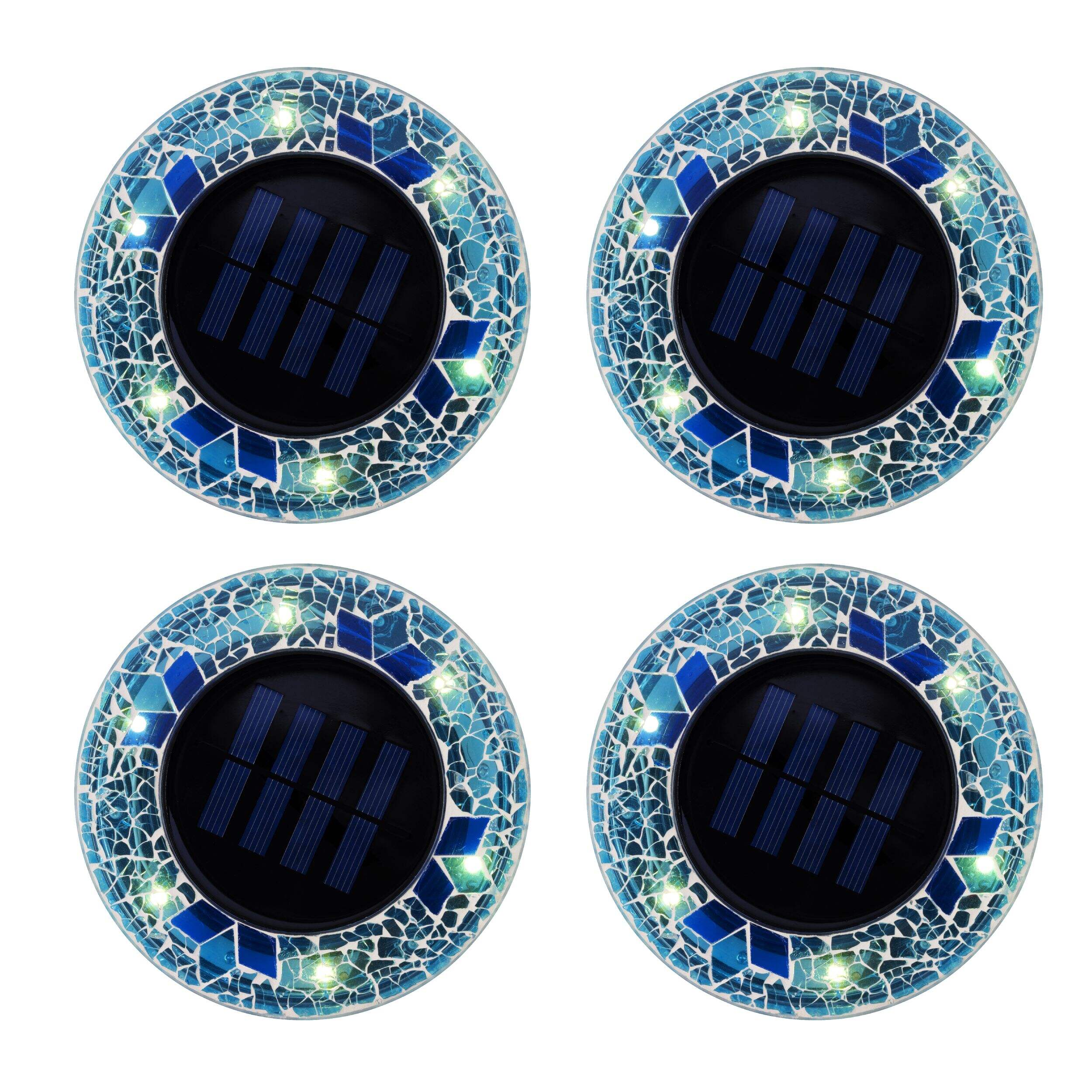 As Seen On TV Mosaic Disk Lights, Blue Overhead_Flat