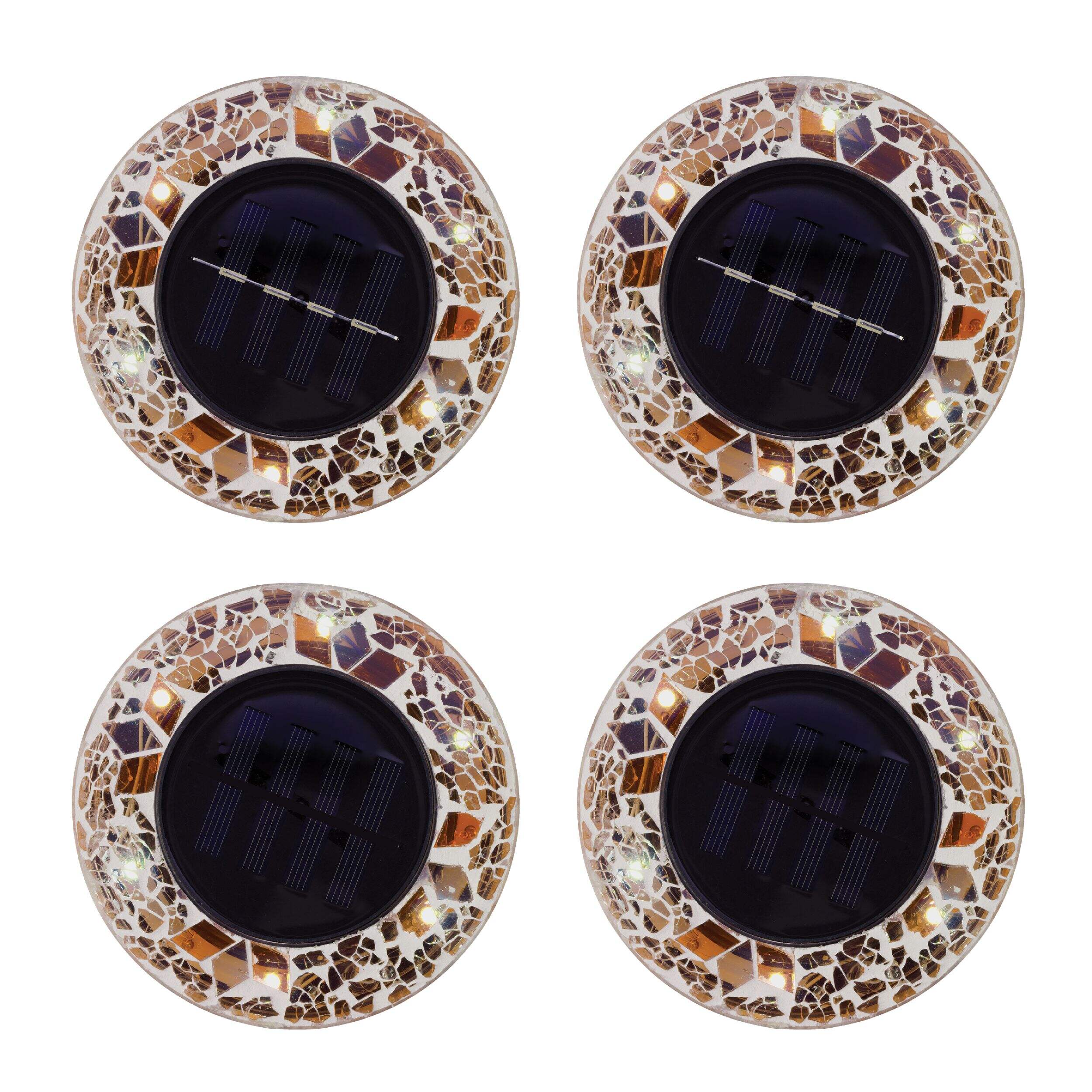 As Seen On TV Mosaic Disk Lights, Tan Overhead_Flat