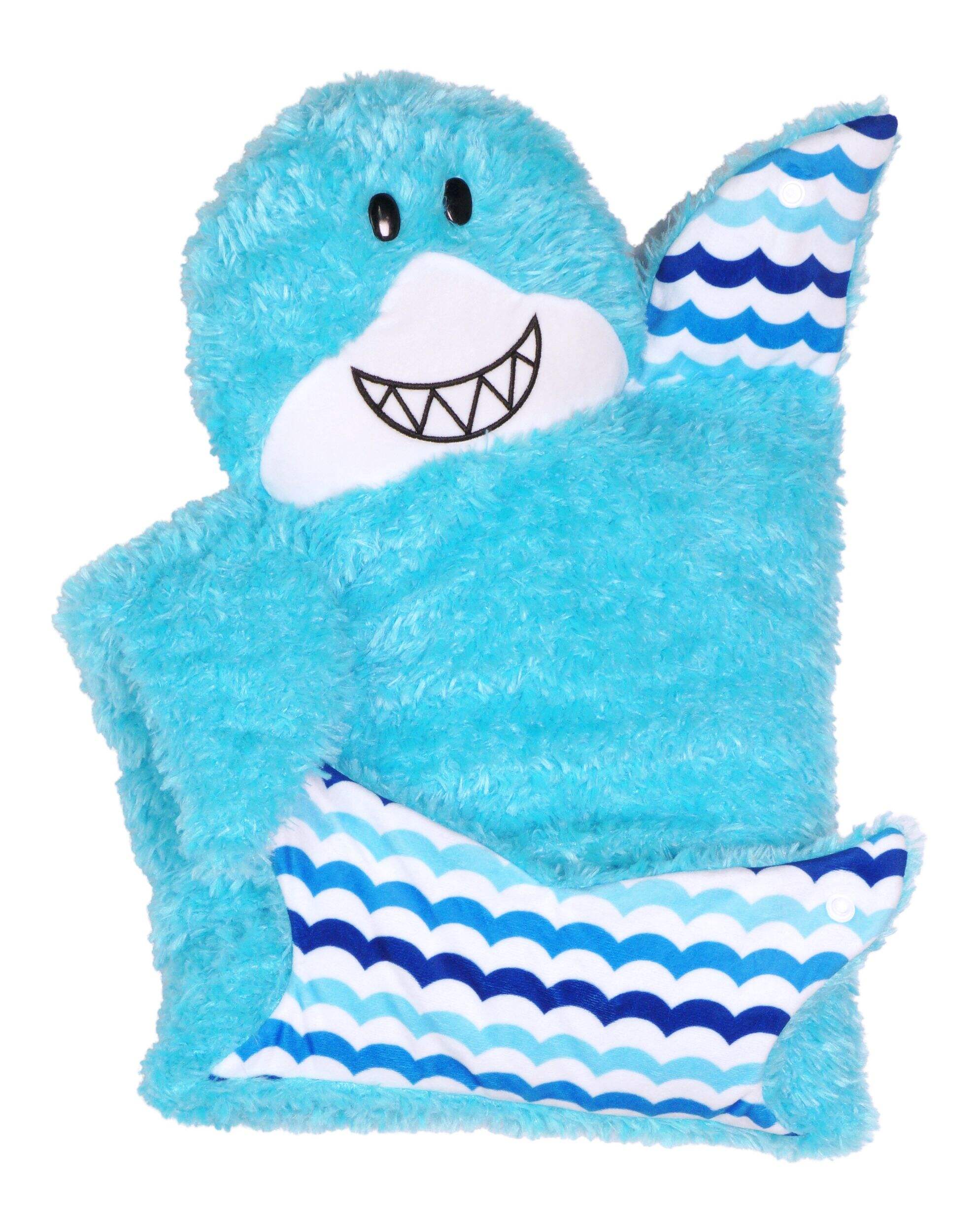 Popillows™ Regular Pillow, Blue Shark, 15 x 22-in Front_Flat
