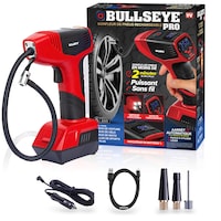 As Seen on TV Bullseye Pro Rechargeable Cordless Tire Inflator, Compact Design, Red Composite_or_Mixed