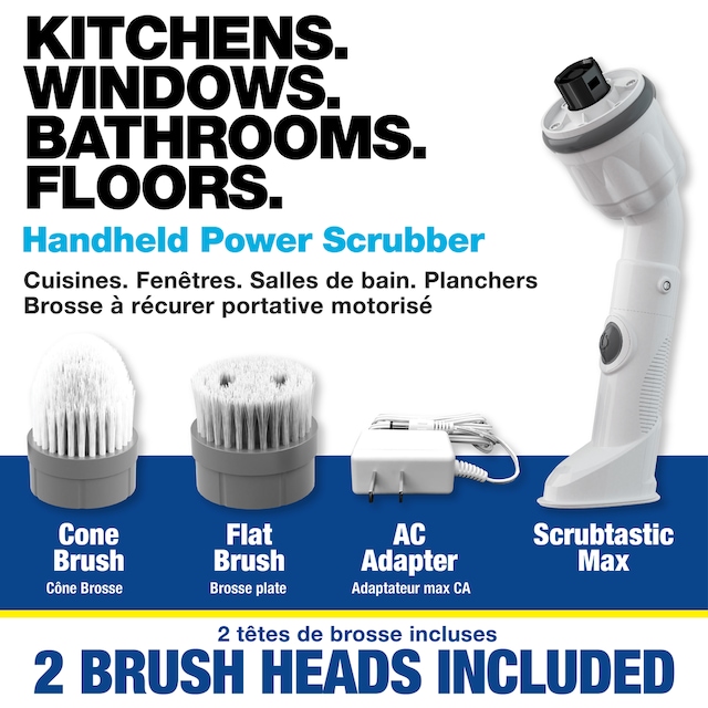 As Seen on TV Scrubtastic Max Powerful Handheld Scrubber with 2 Brush