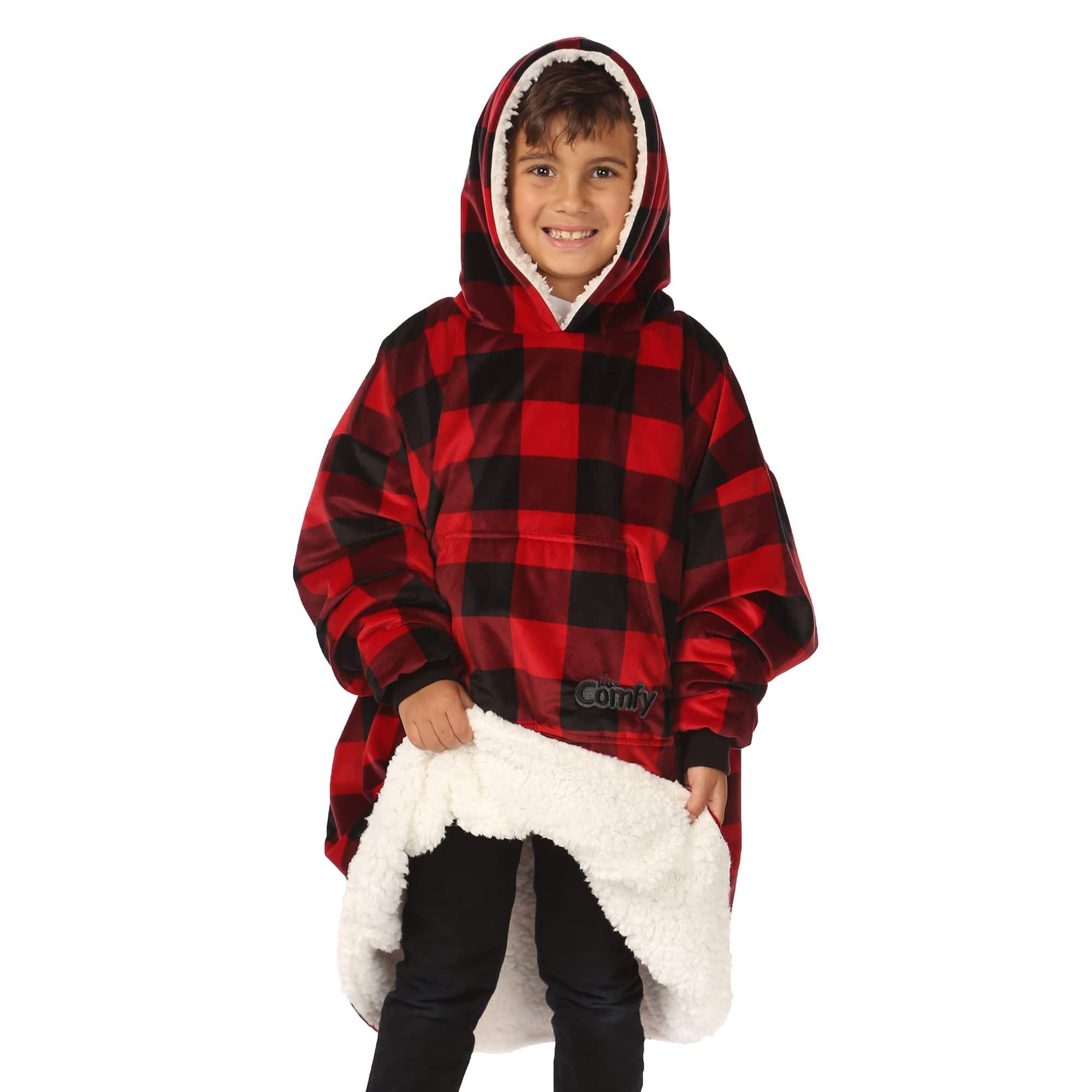 THE COMFY ORIGINAL JR | The Original Oversized Sherpa Blanket for Kids,  Seen On Shark Tank, One Size Fits All Galaxy