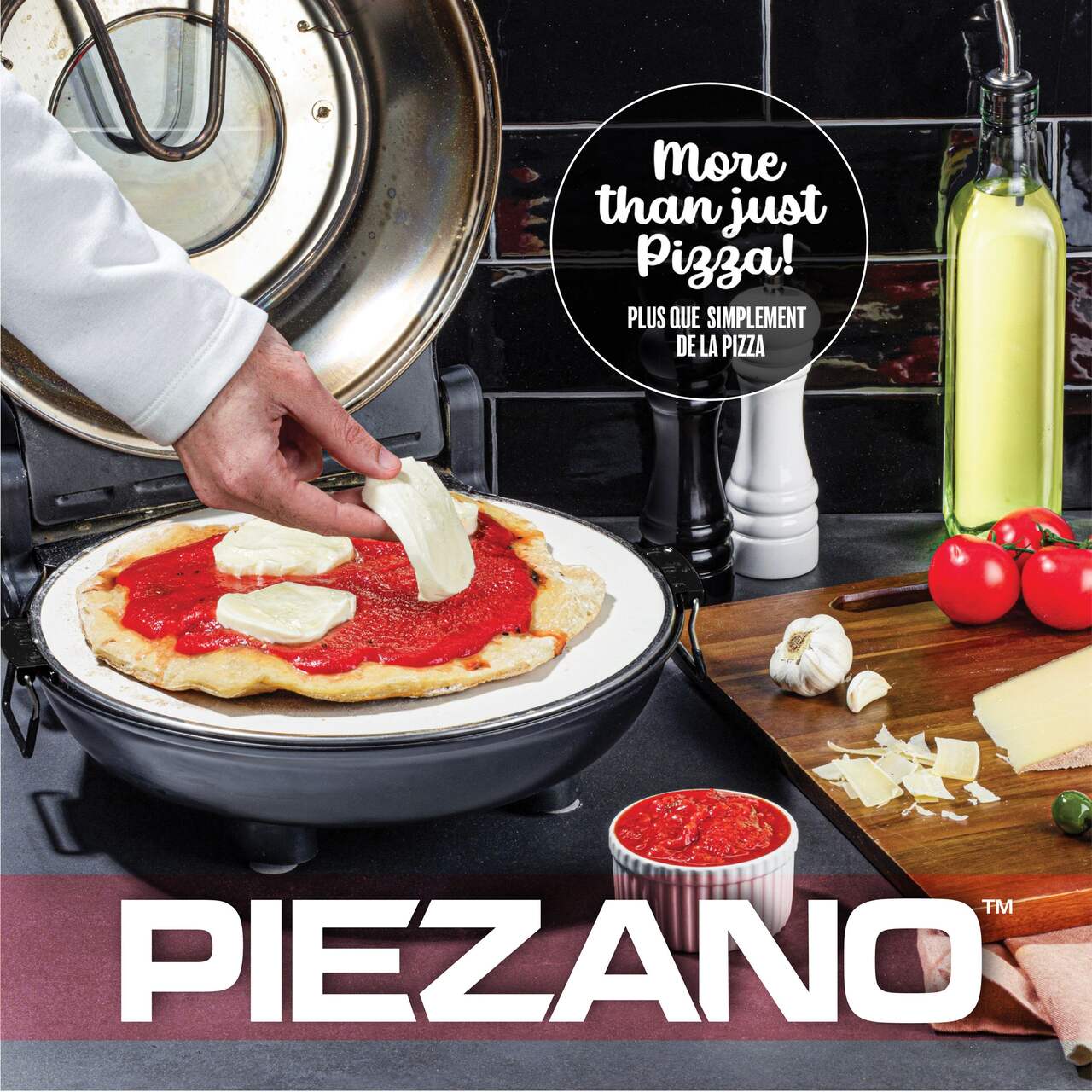 Four à pizza électrique Granitestone Piezano, comme à la télé, 12 po, noir