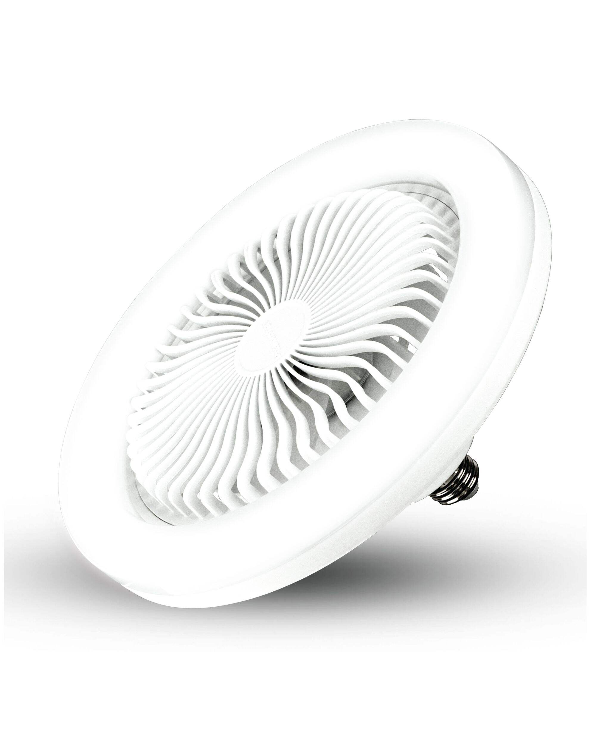 OB Socket Air Light Ceiling Fan LED Light with 3 Speeds Front_Three_Fourths_Angled_Left