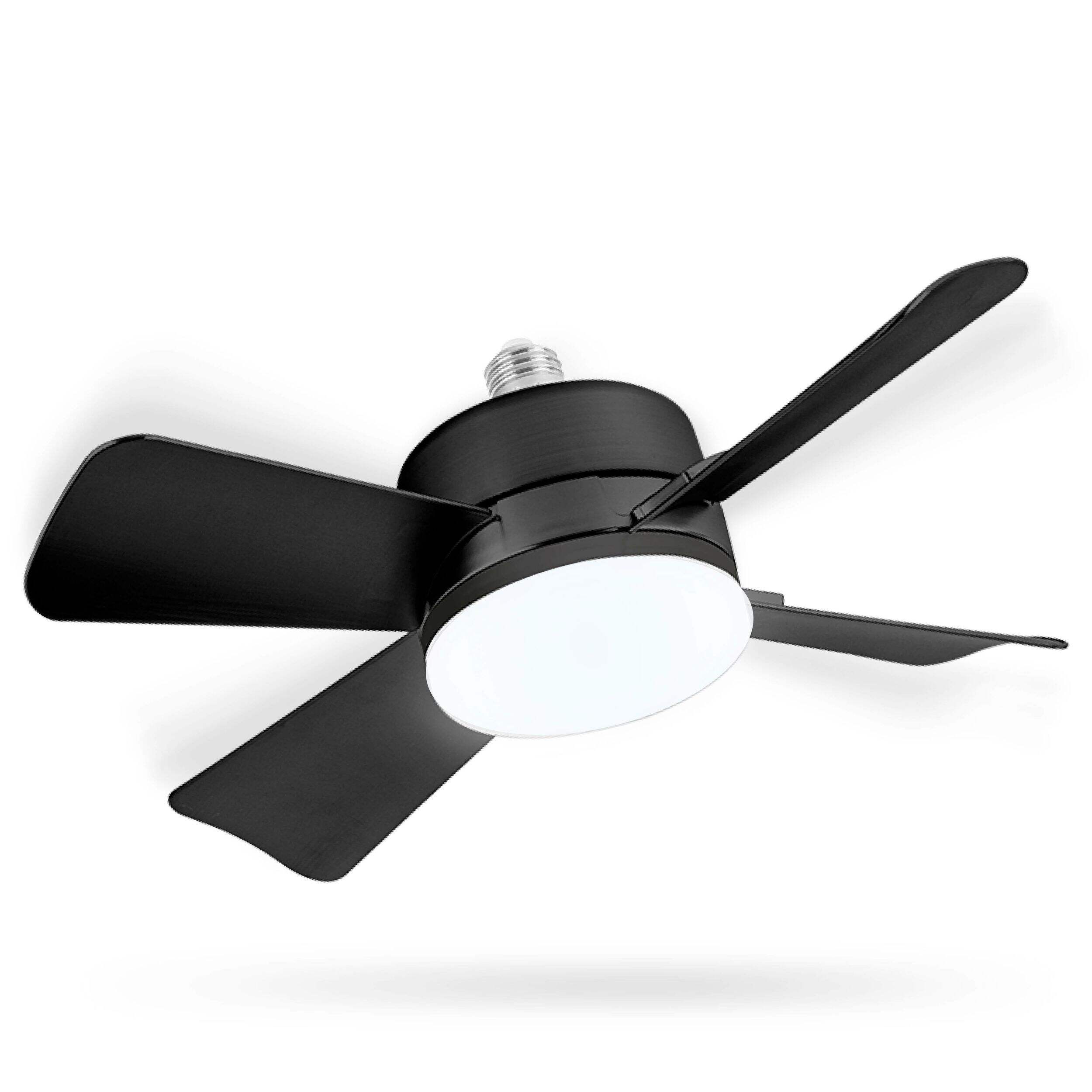 OB Socket Ceiling Fan LED Light with Smart Remote Control Front_Three_Fourths_Angled_Right