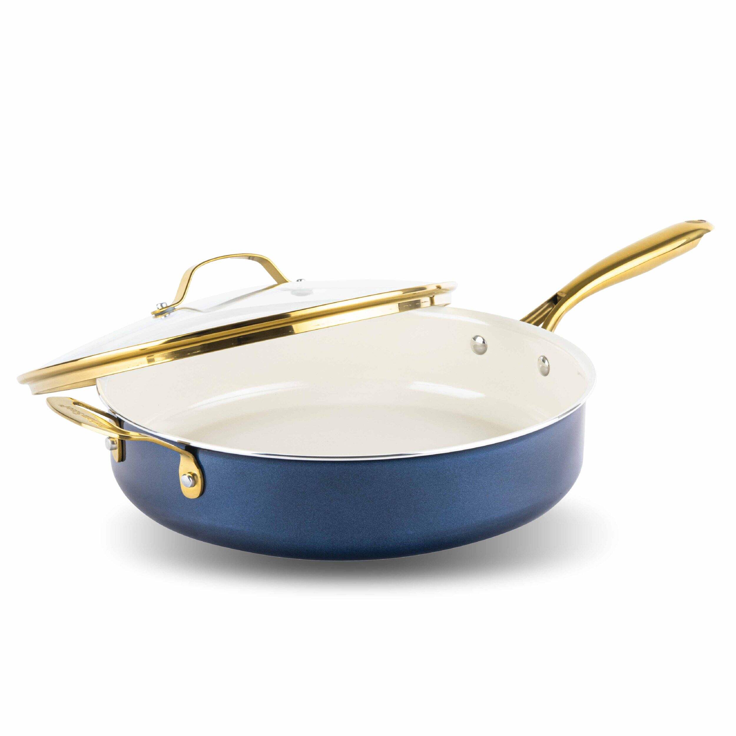 Grande mijoteuse OB Gotham Steel, bleu marine Front_Three_Fourths_Angled_Left