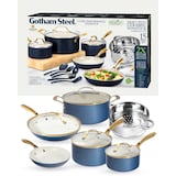 OB Gotham Steel Cookware Set, Nonstick, Navy, 15-pc Composite_or_Mixed