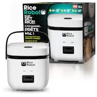 As Seen On TV Ceramic Nonstick Rice Cooker, White, 1-qt