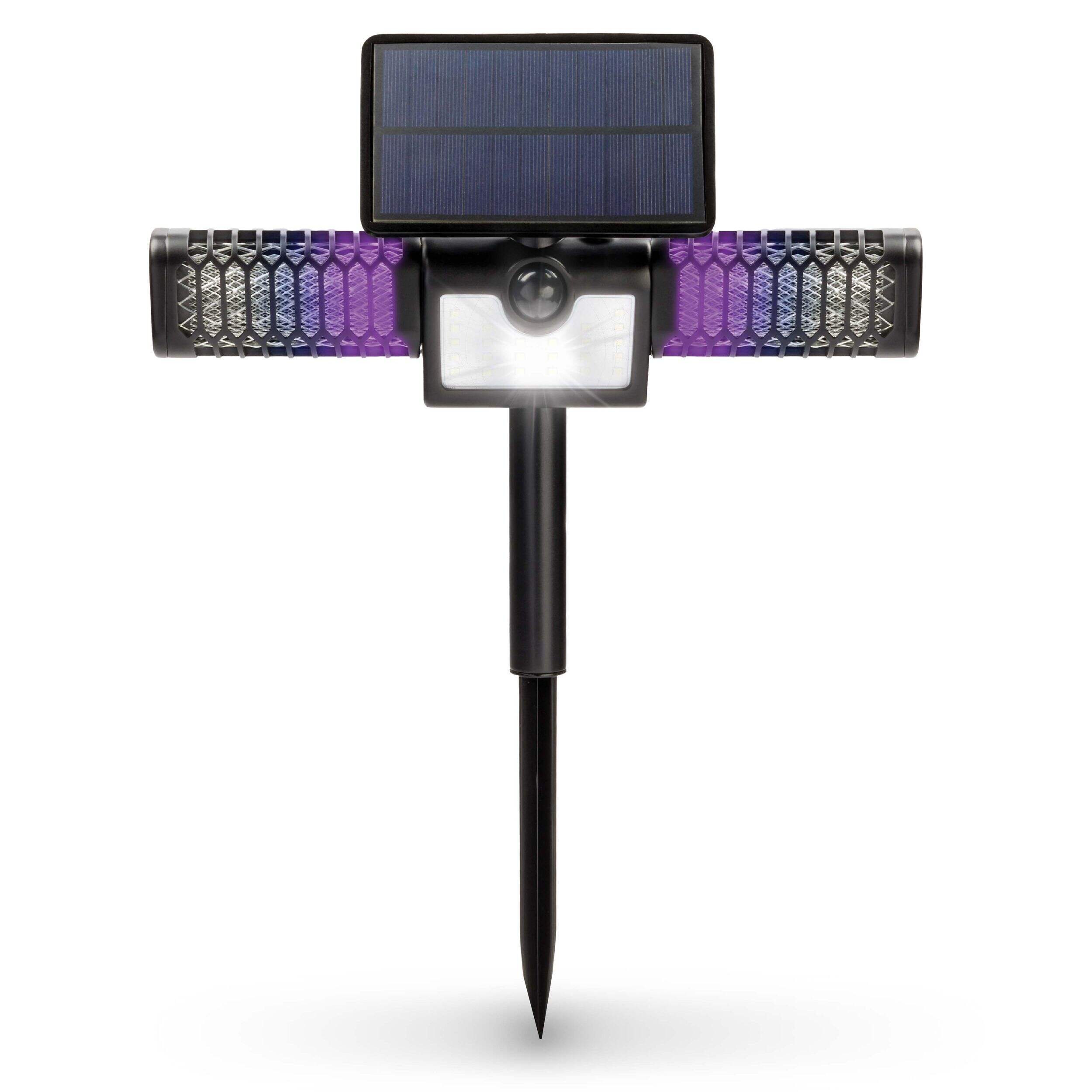 Bell and Howell Solar Powered 2-in-1 Floodlight & Bug Zapper Light, Odour-free Front_Flat