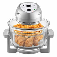 Granitestone Glass Air Fryer, Silver Front_Elevated