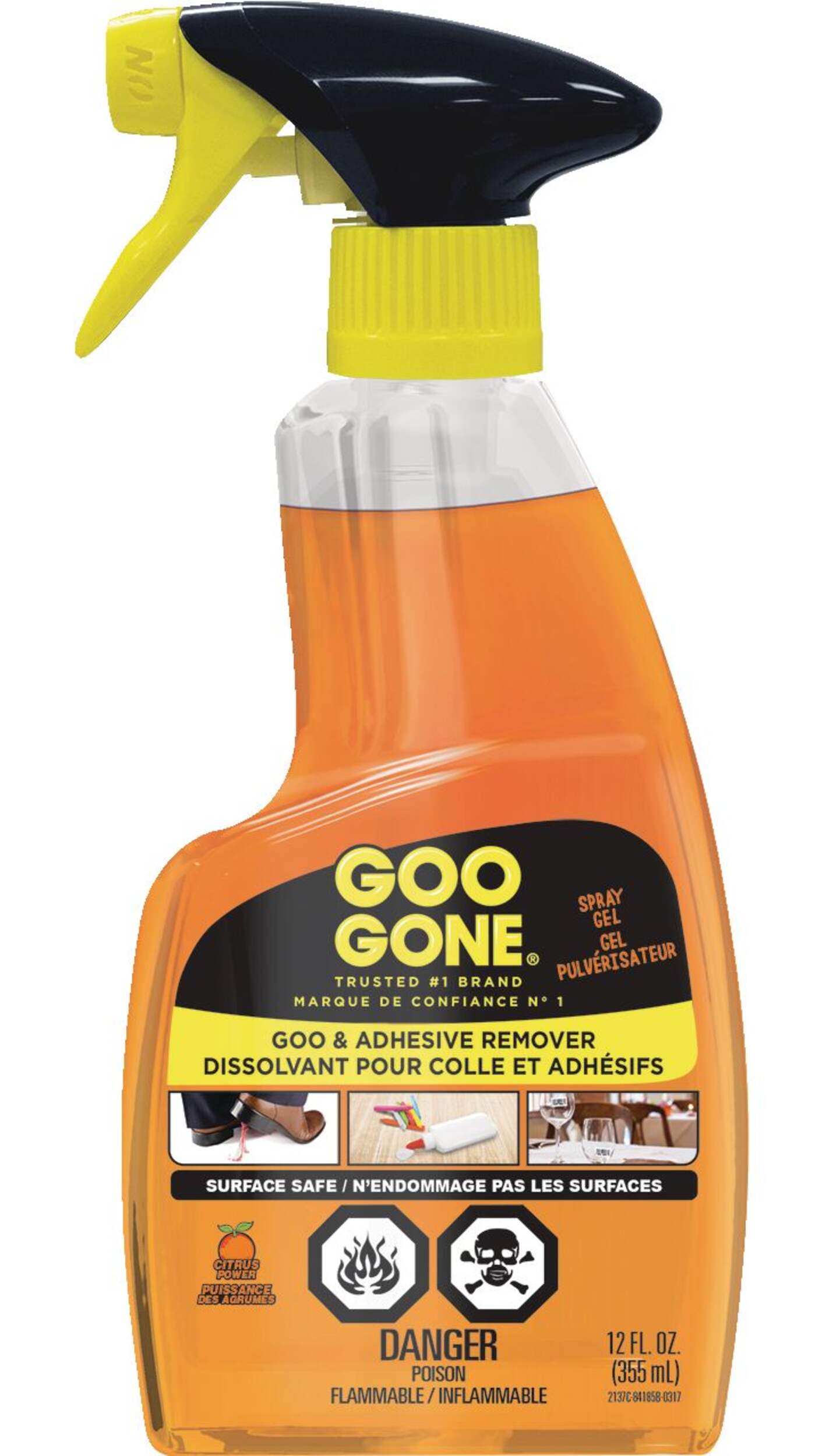 Nettoyant et gel dissolvant d'adhésif en vaporisateur Goo Gone, 355 mL Front_Flat