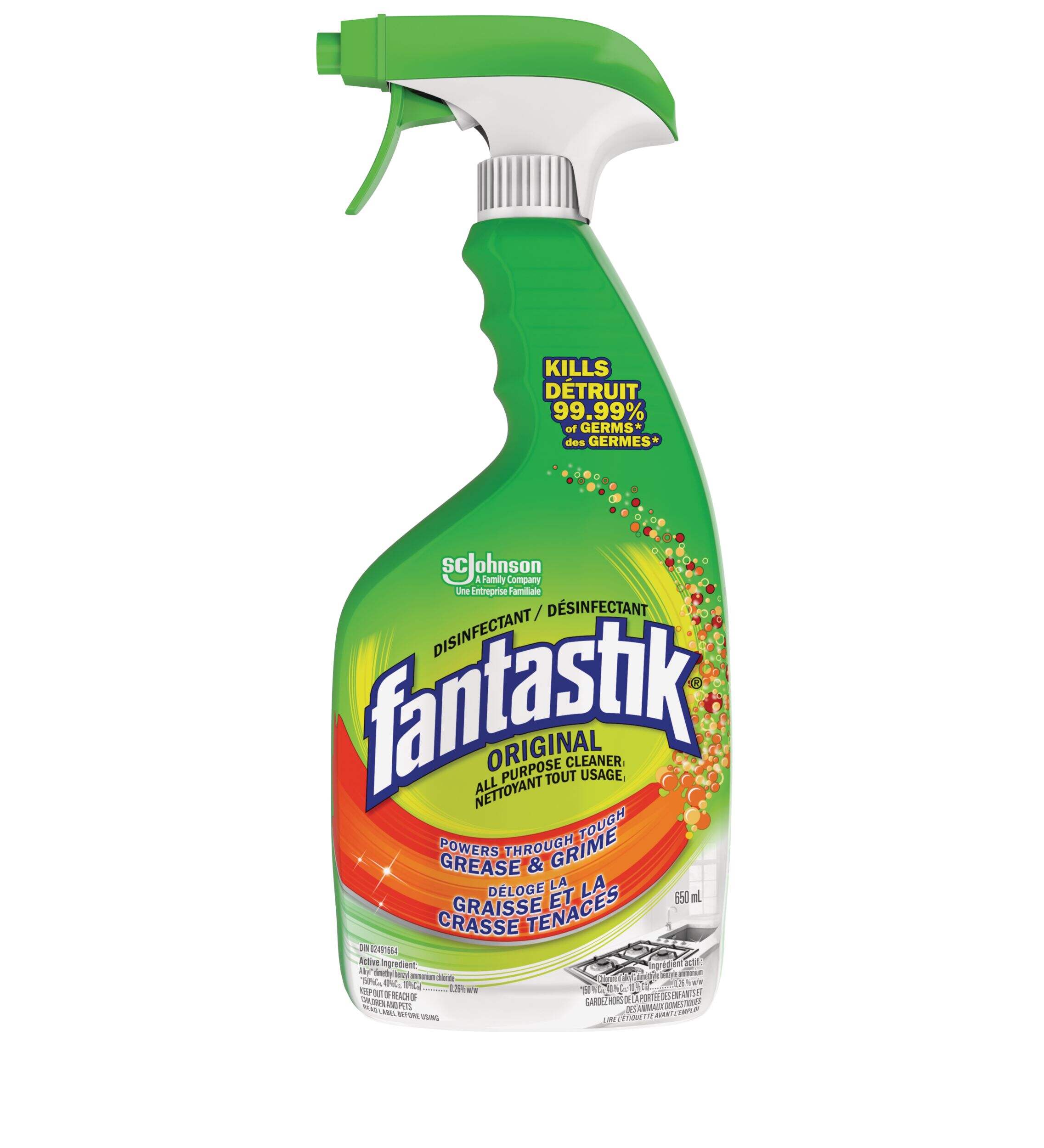 Nettoyant désinfectant tout usage Fantastik Original, parfum d'agrumes, 650 mL Front_Flat