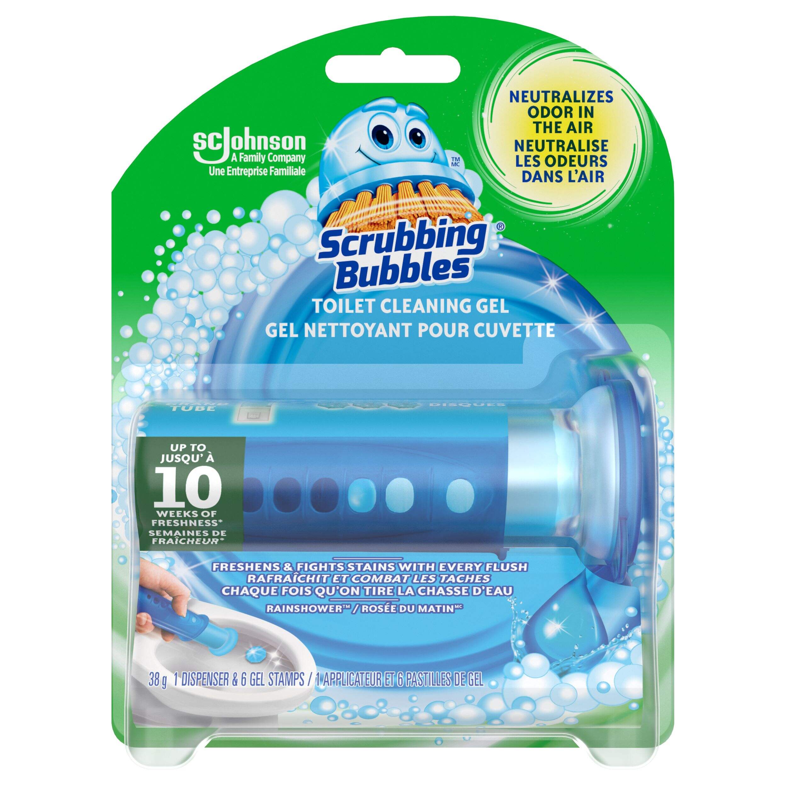 Scrubbing Bubbles Toilet Cleaning Gel, Septic System Safe, 6 Gel Discs Front_Flat