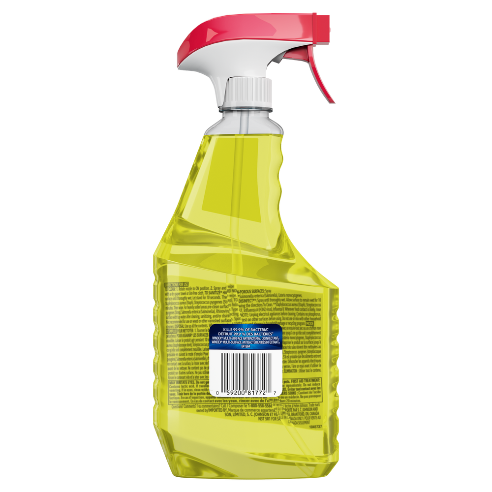 Windex Antibacterial Disinfectant MultiSurface Spray Cleaner, 765mL