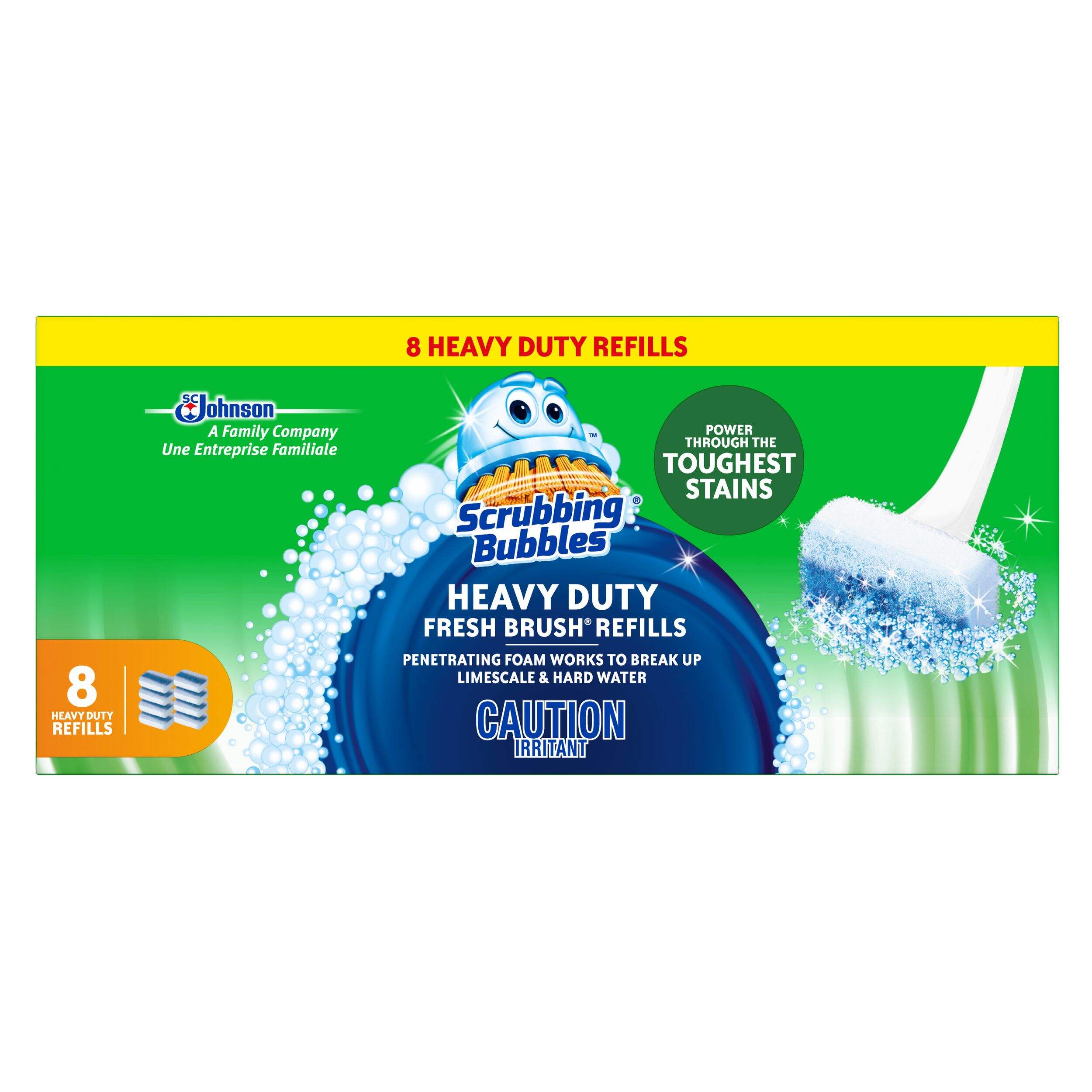 Scrubbing Bubbles Heavy Duty Fresh Brush System Toilet Brush Refills, 8-pk Front_Flat