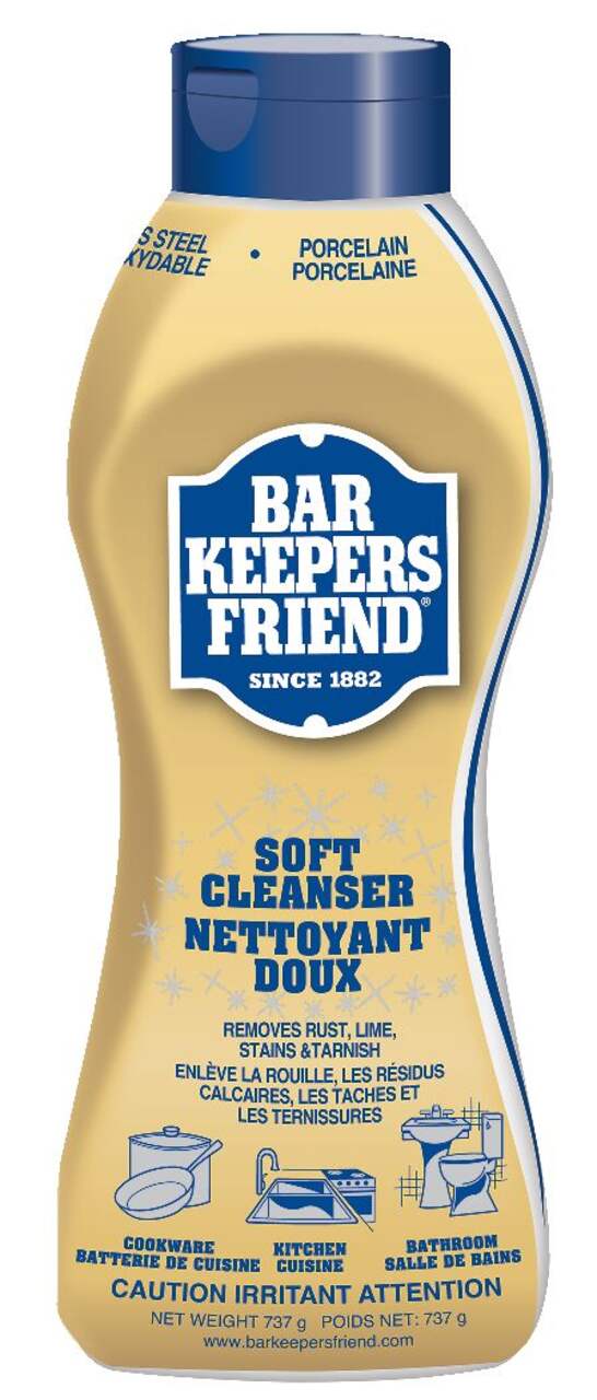 Bar Keepers Friend Soft Liquid Cleanser- Multipurpose Cleaner & Rust Stain  Remover for Stainless Steel, Porcelain, Ceramic Tile, Copper, Brass 26 Oz