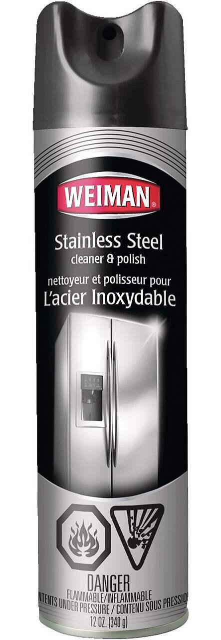 Weiman Stainless Steel Cleaner and Polish - (2 Pack) - Protects Appliances  from Fingerprints and Leaves a Streak-Free Shine for Refrigerator