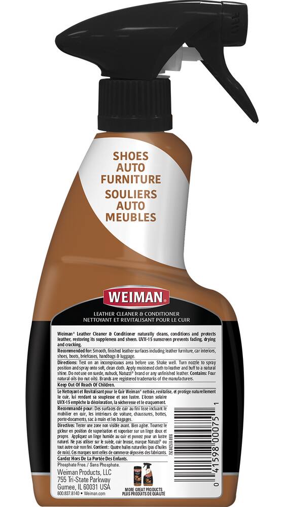 Weiman Leather Cleaner Trigger Spray, Leather Sofa Spray Cleaner
