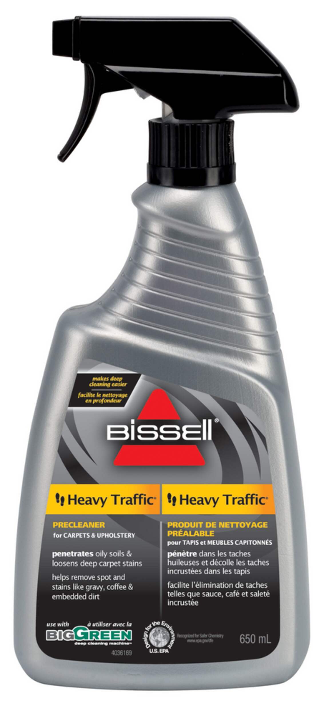 Bissell Heavy Traffic Carpet and Upholstery Precleaner Spray, 650-ml Front_Flat