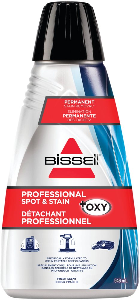 Détachant professionel Bissell +Oxy pour les appareils de nettoyage en  profondeur portatifs, 946 mL