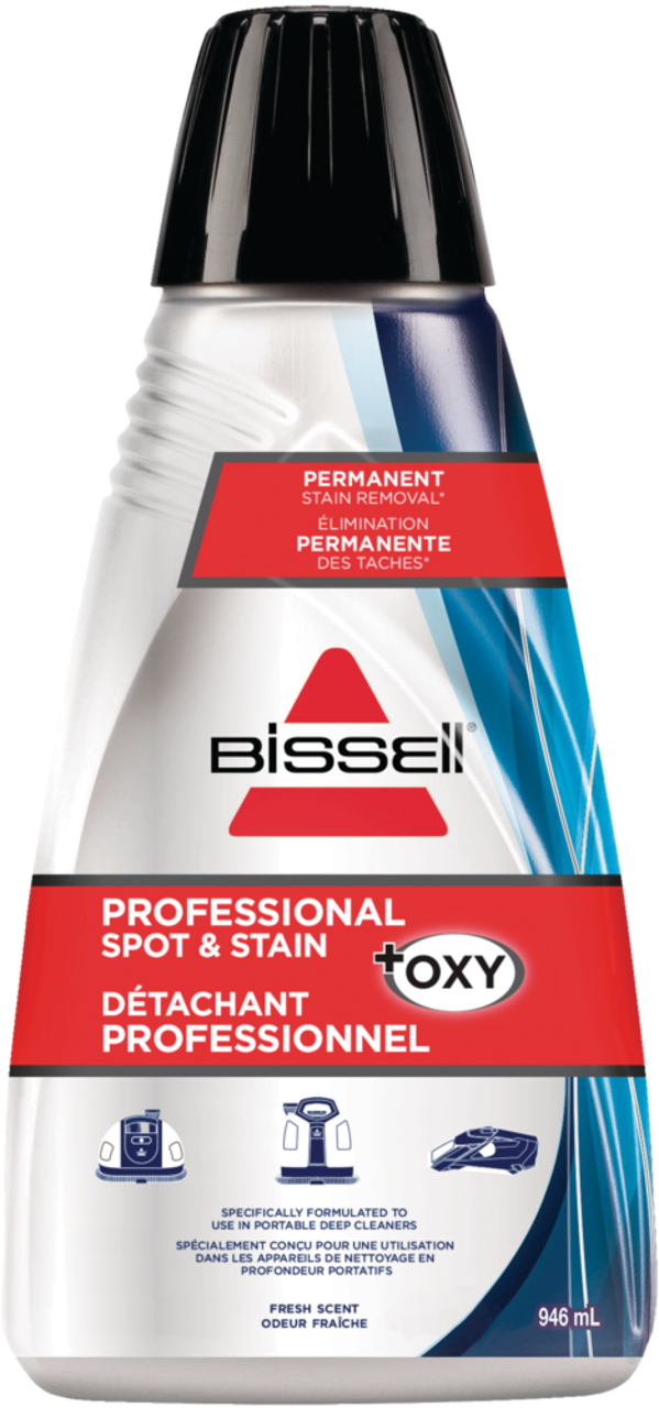 Détachant professionel Bissell +Oxy pour les appareils de nettoyage en  profondeur portatifs, 946 mL