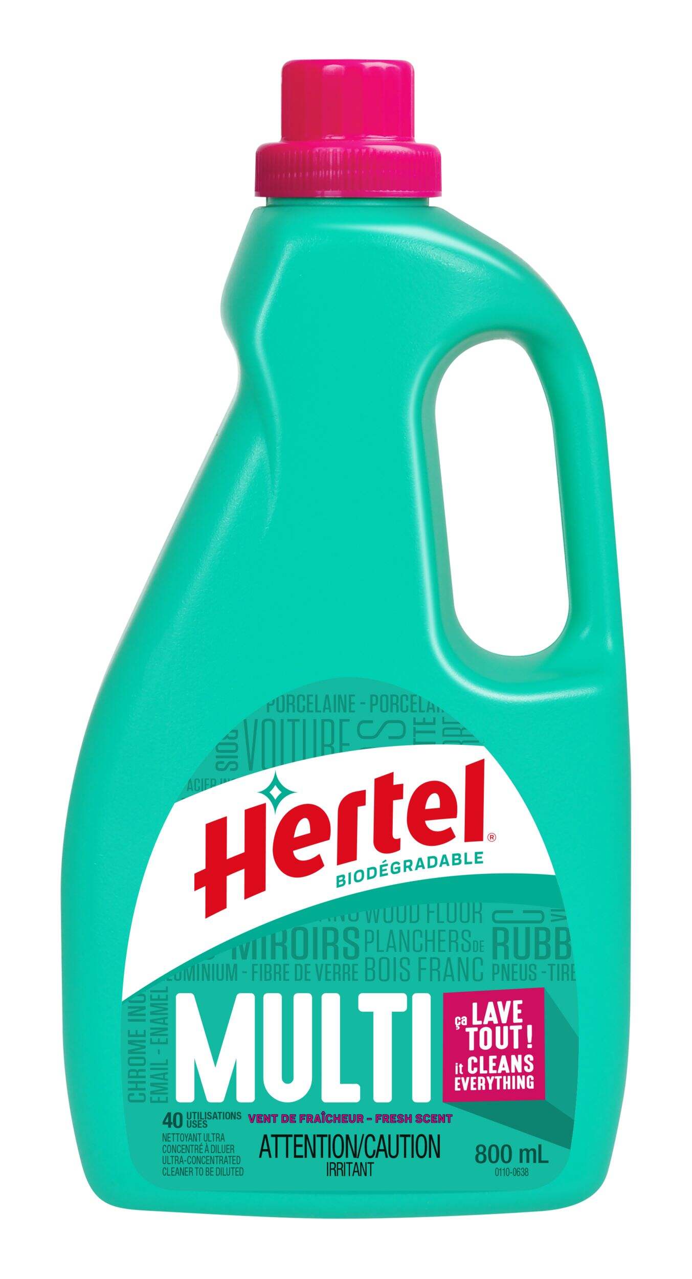 Hertel Multi-Purpose Concentrated Cleaner, Fresh Scent, 800-mL Front_Flat