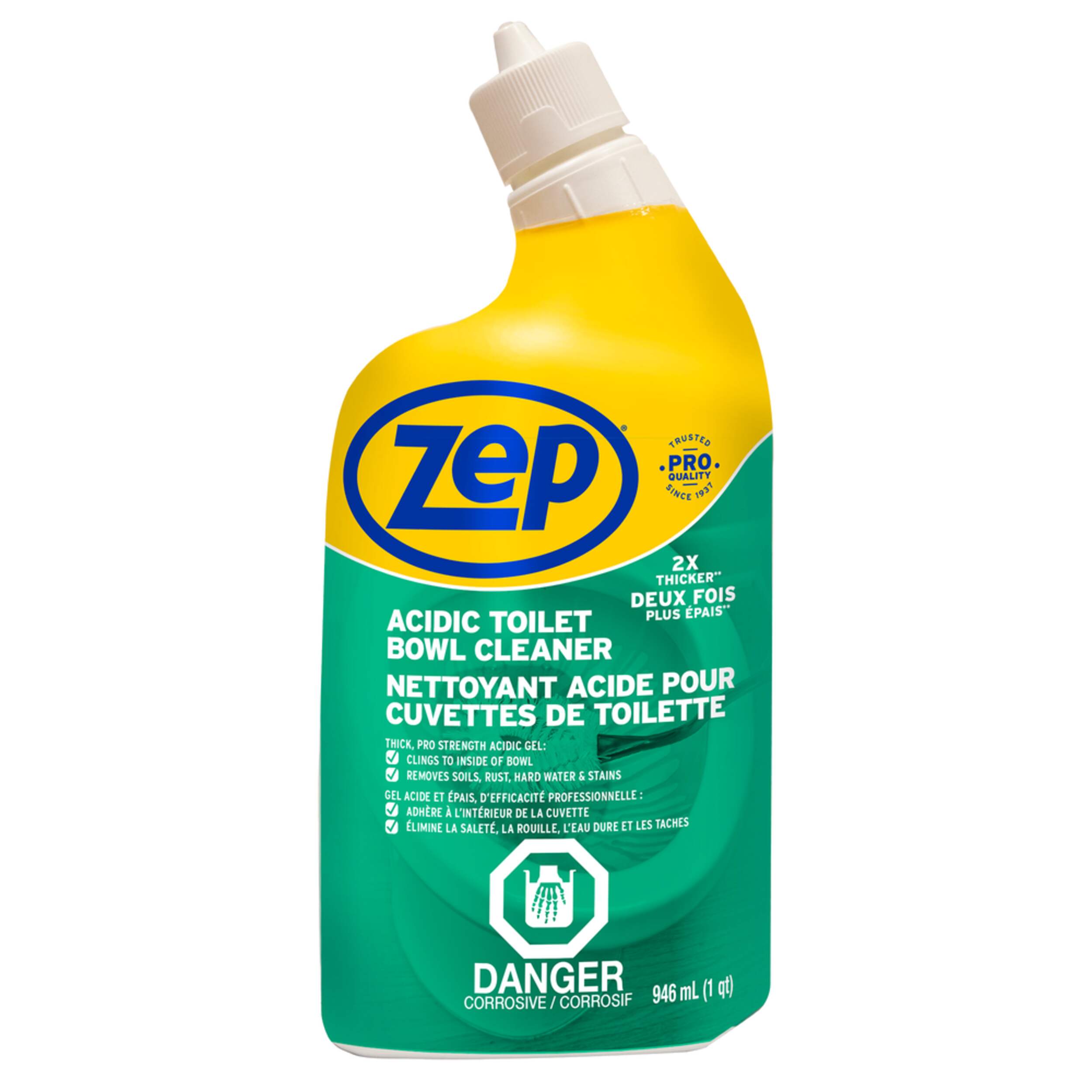 Nettoyant acide pour cuvette de toilette de qualité professionnelle Zep, 946 mL Front_Flat