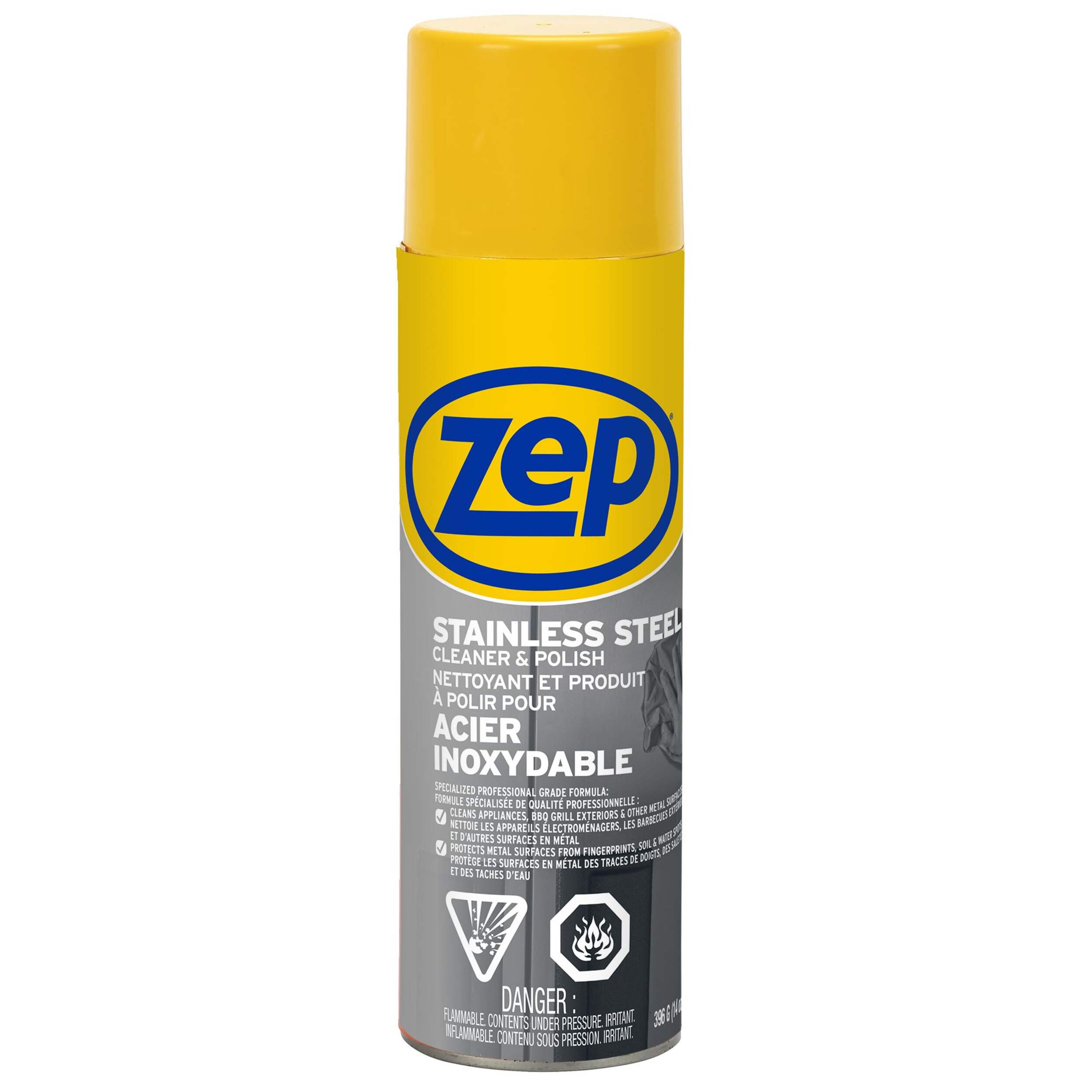 Zep Stainless Steel Cleaner and Polish Spray, 414-mL Front_Flat