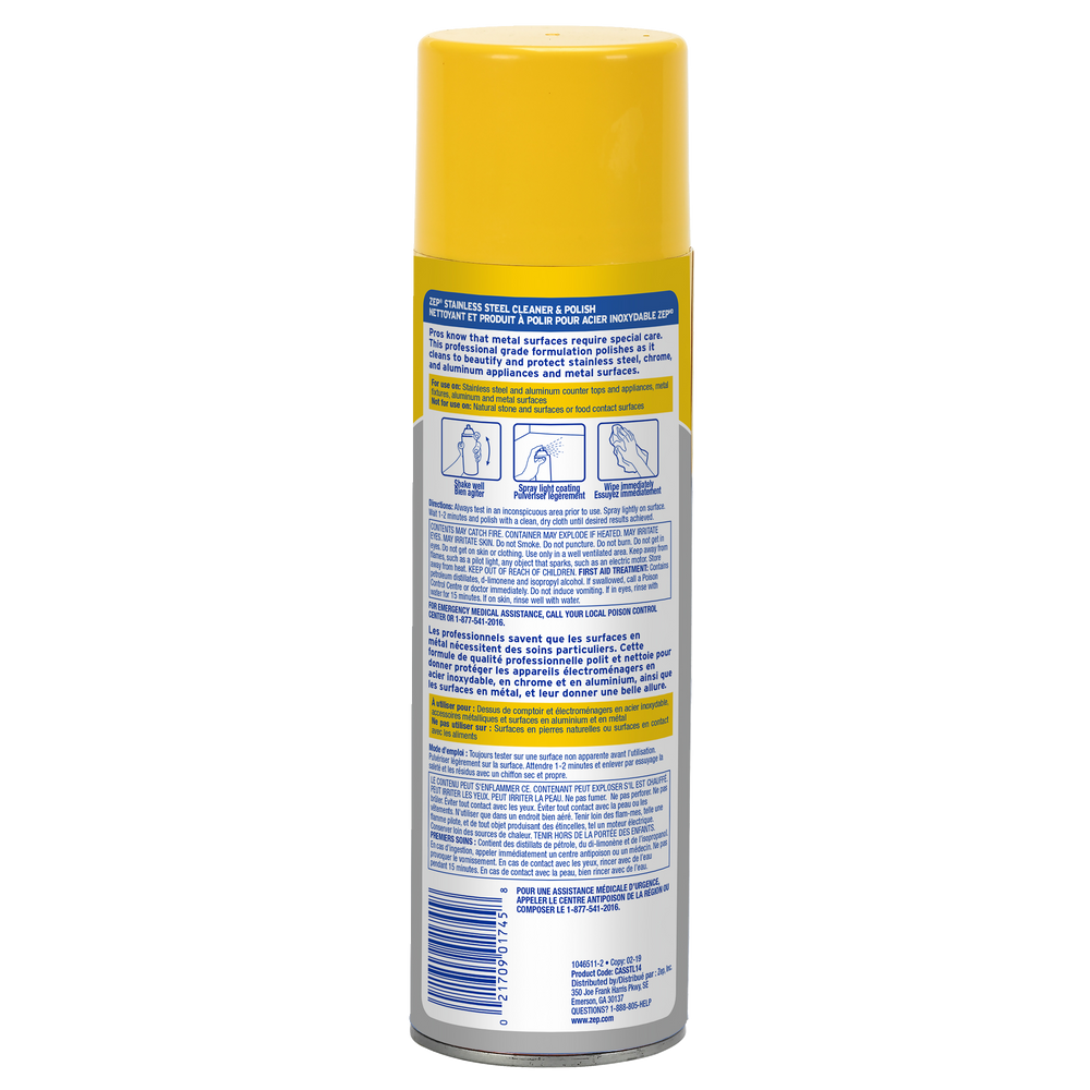 Zep Stainless Steel Cleaner and Polish Spray, 414mL Canadian Tire