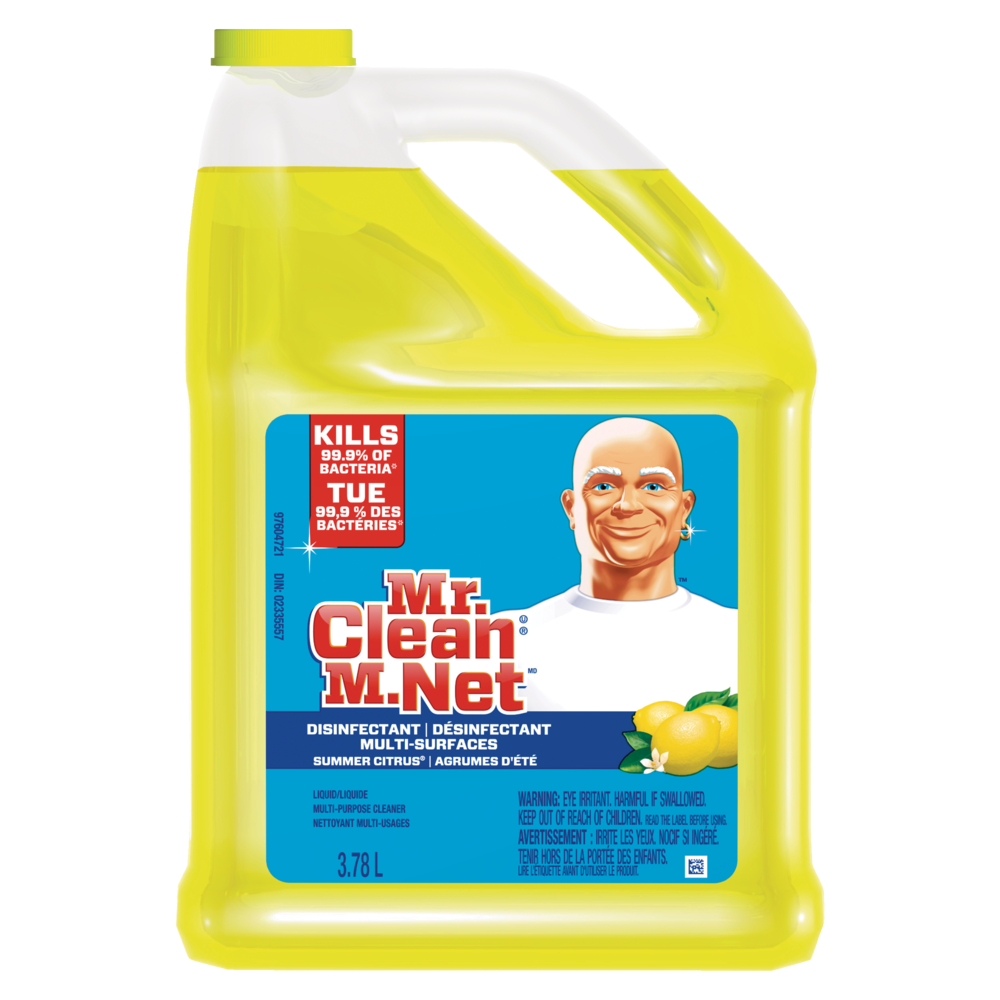 Mr. Clean Disinfectant MultiSurface Cleaner, Summer Citrus, 3.78L