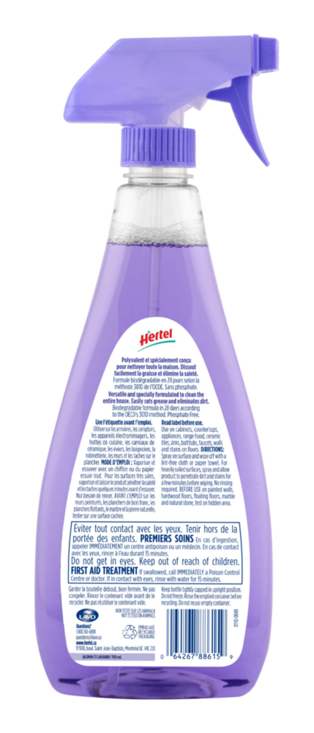 Hertel AllPurpose Disinfectant Cleaner Spray , 700mL, Assorted Scents
