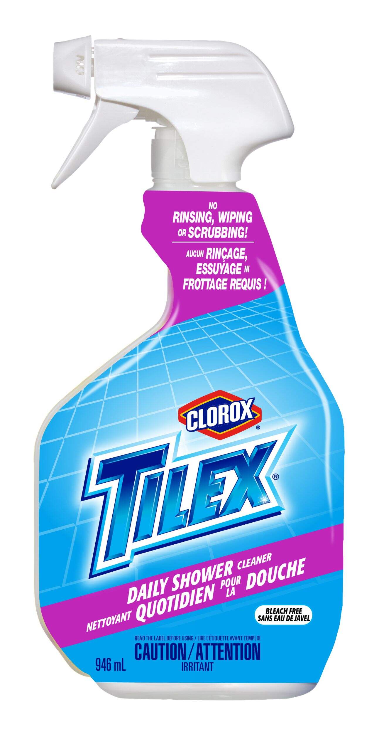 Clorox Tilex Daily Shower Bathroom Cleaner Spray, Bleach Free, 946-mL Front_Flat