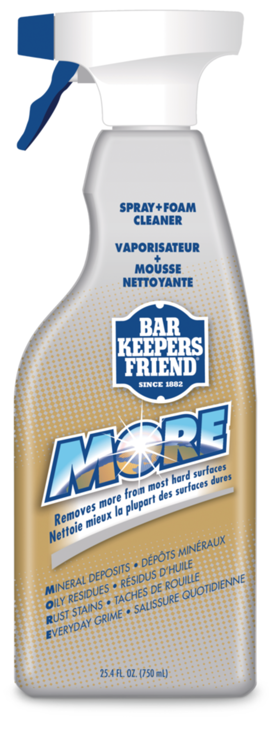 Nettoyant en mousse et vaporisateur à gâchette Bar Keepers Friend, 25,4 oz Front_Flat