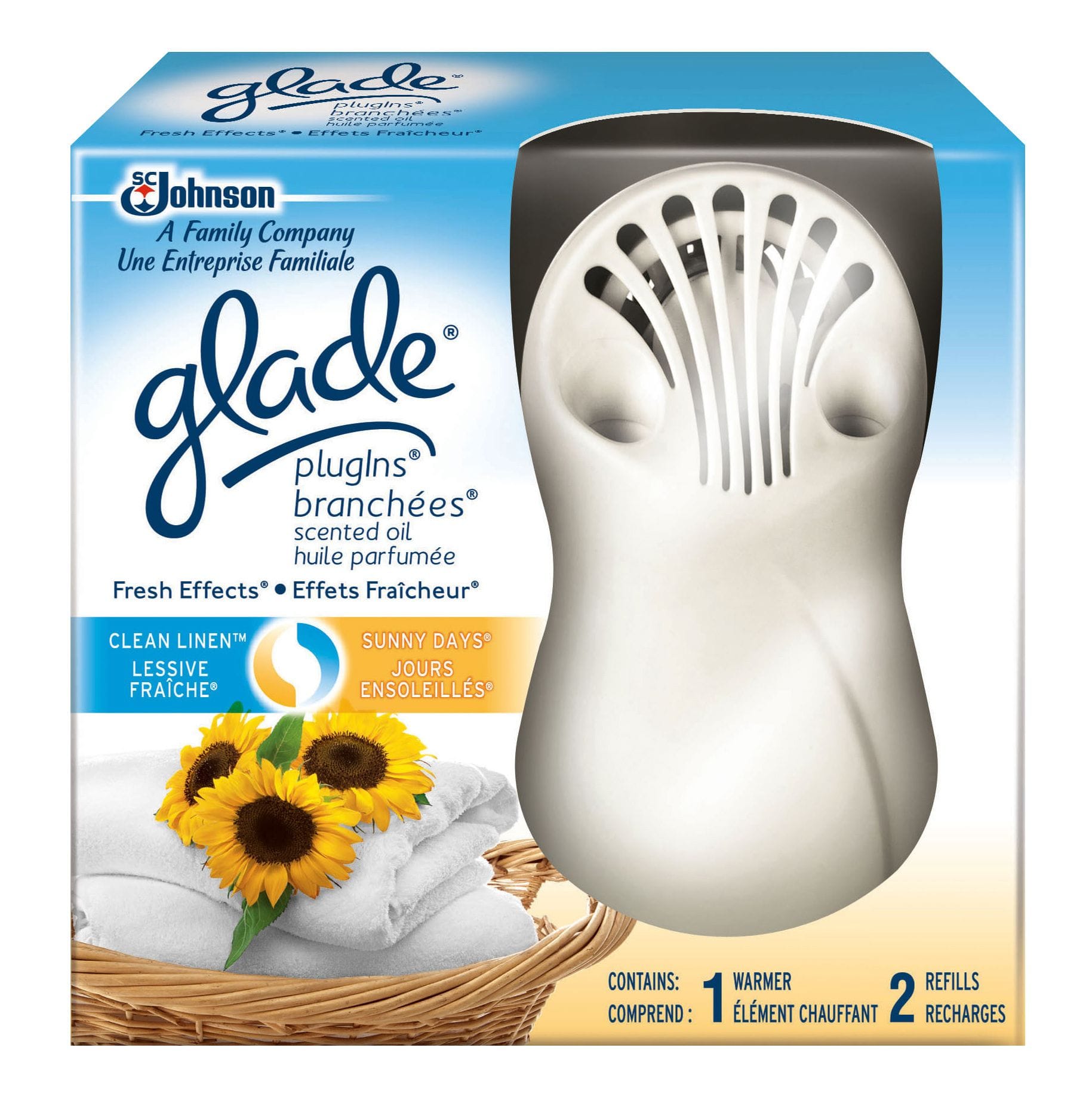 Glade Chandelle parfumée, Lessive fraîche, purificateur d'air