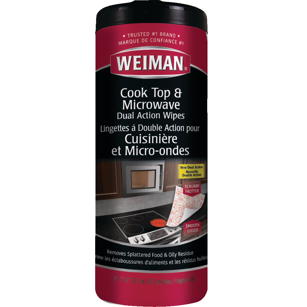 Weiman Cooktop and Microwave Dual Action Cleaning Wipes, 30 Wipes