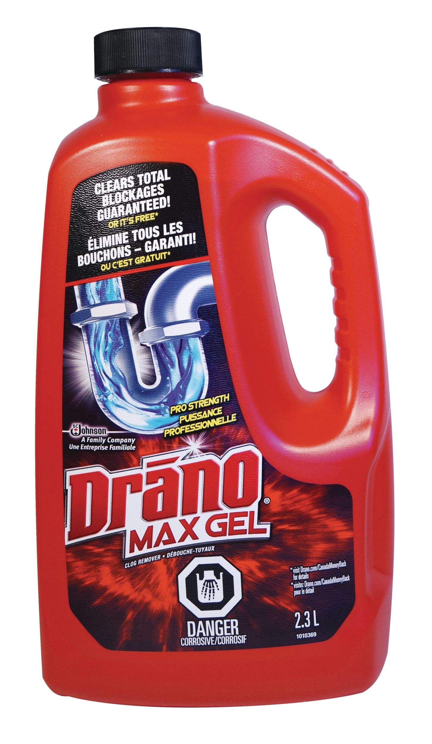 Drano Pro Strength Max Gel Drain Cleaner & Clog Remover, 2.3-L Front_Flat
