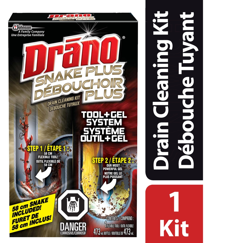 Drano Snake Plus Drain Cleaning Kit & Clog Remover, 19in Wand Tool
