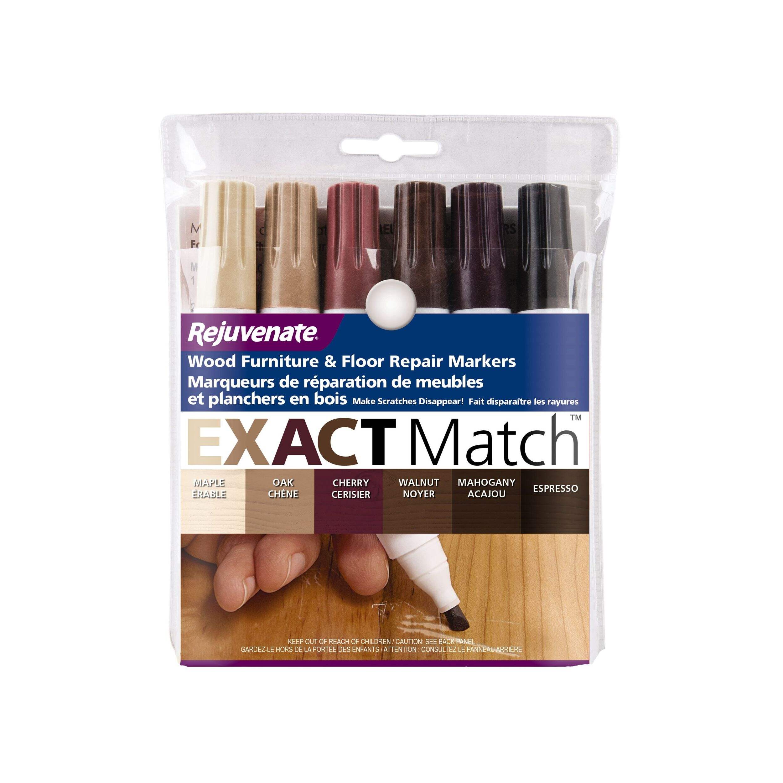 Rejuvenate Exact Match Wood Furniture and Floor Repair Markers, 6-pk Front_Flat