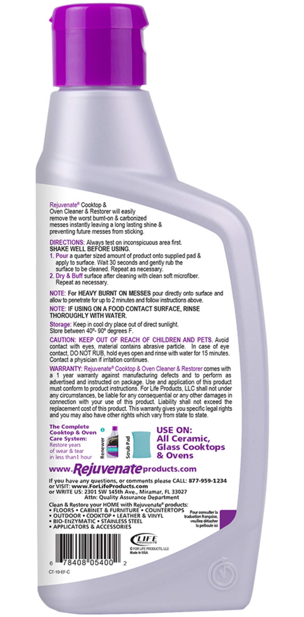 Rejuvenate Cooktop and Oven Cleaner and Restorer with Free Applicator