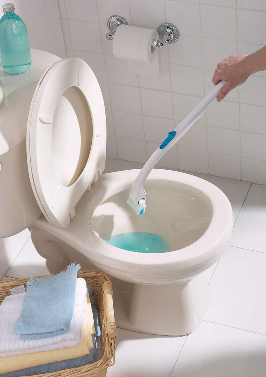 Brosse WC jetable avec support Système de nettoyage de toilettes avec 8  têtes de rechange : : Cuisine et Maison