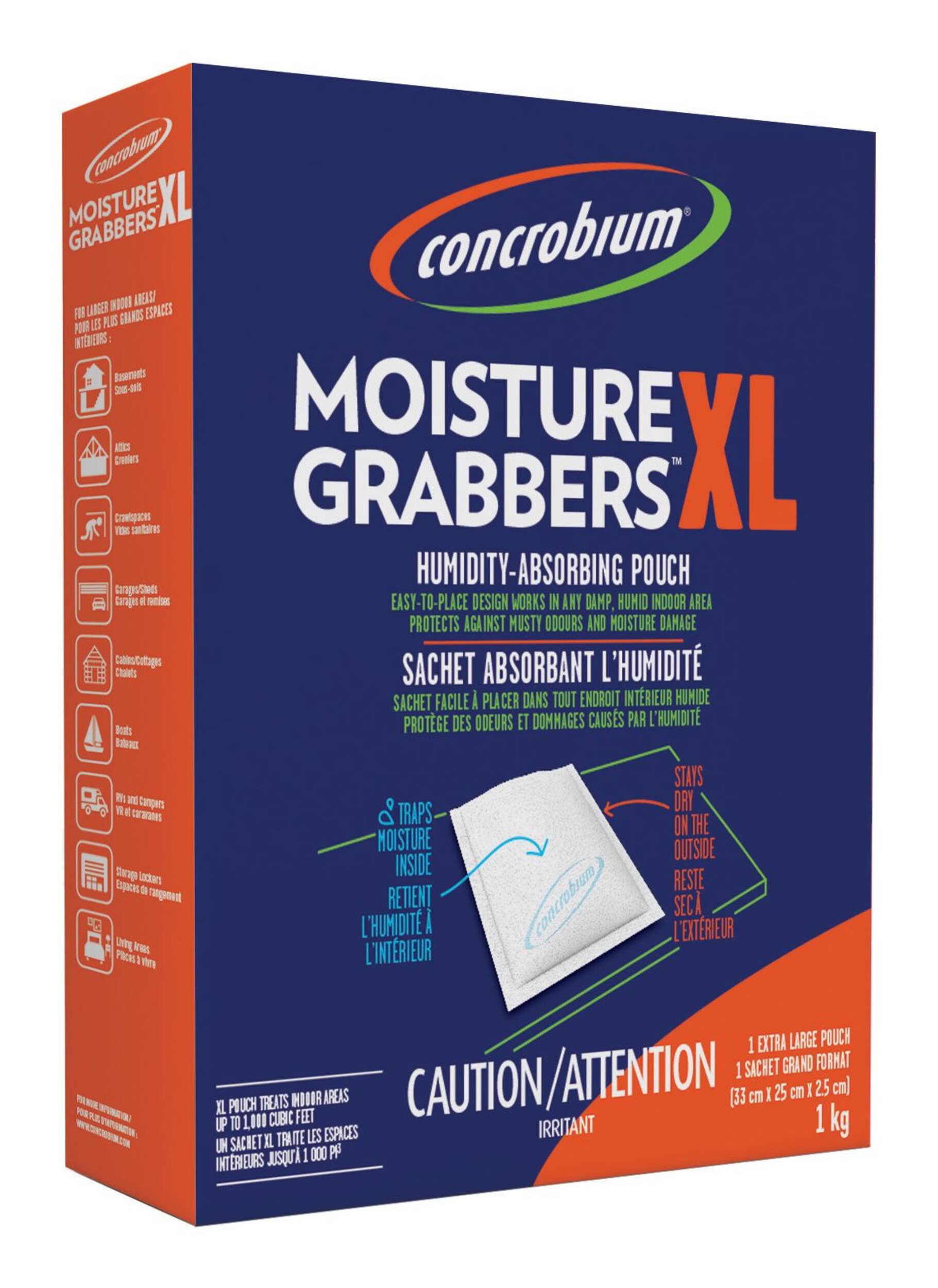 Concrobium Moisture Grabbers, XL Humidity Absording Pouch, 1-kg Front_Angled_Right