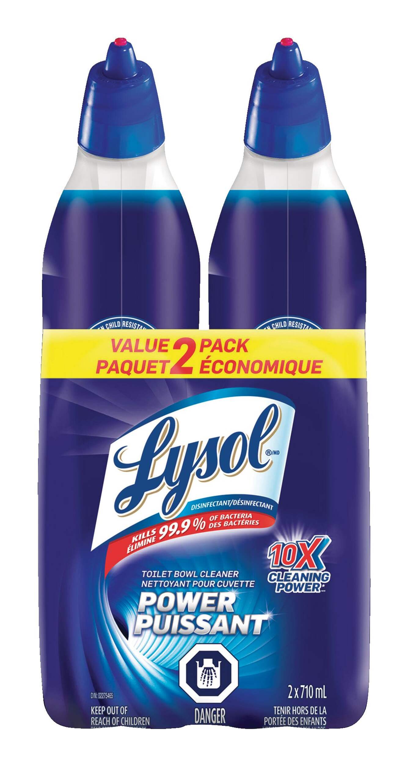 Lysol Power Disinfectant Toilet Bowl Cleaner, 2 x 710-mL Front_Flat