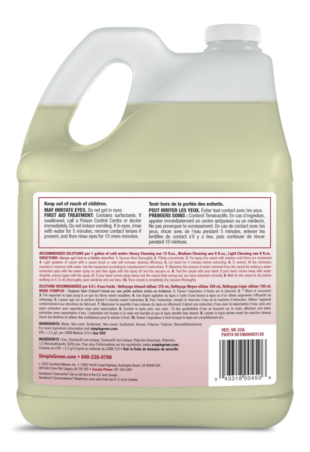 Simple Green Professional Grade Concentrated Carpet Cleaner, 3.78L