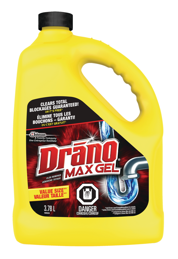 Débouchetuyau et nettoyant de vidange Drano Max Gel, 3,78 L Canadian