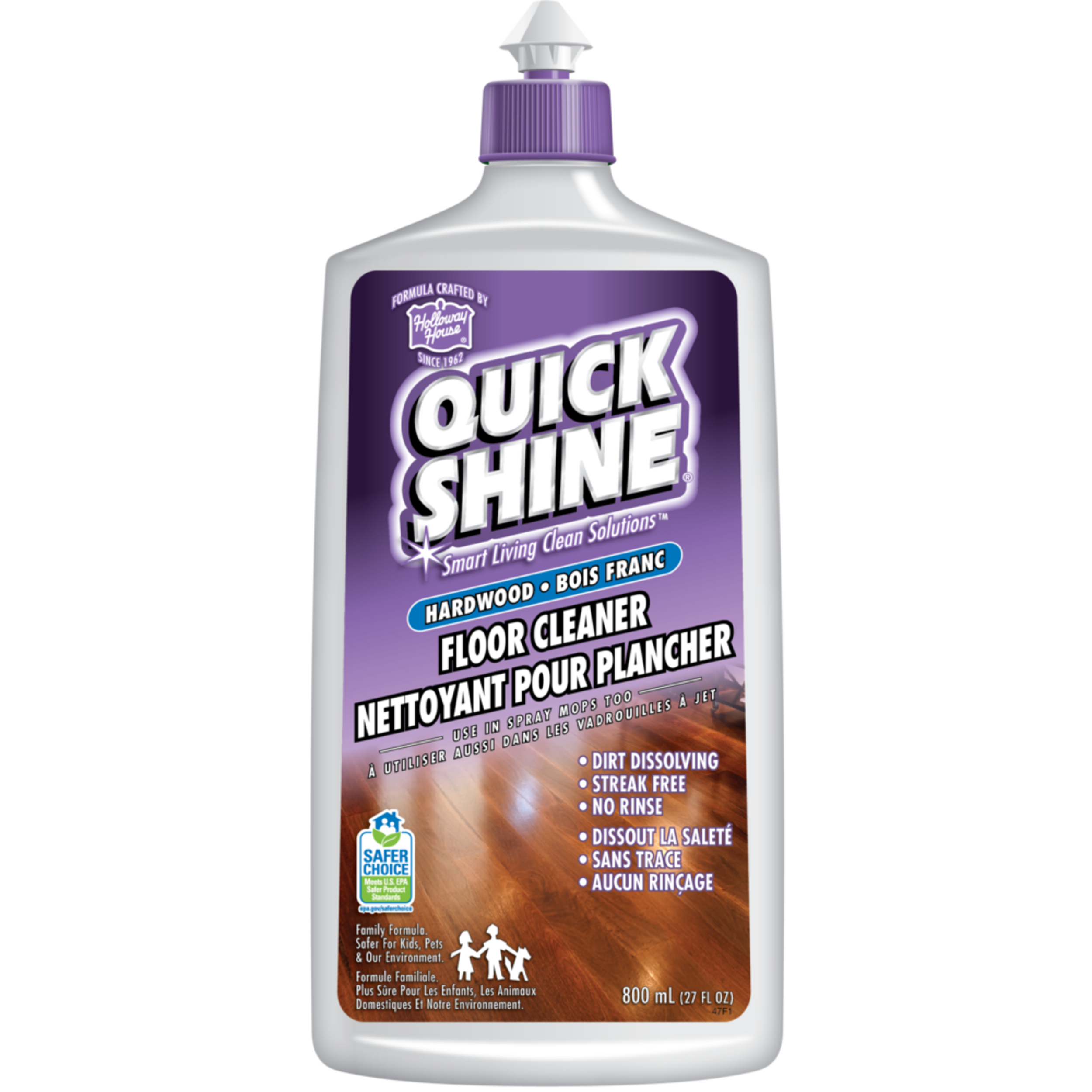 Nettoyant pour planchers de bois franc Quick Shine, 800 mL Front_Flat