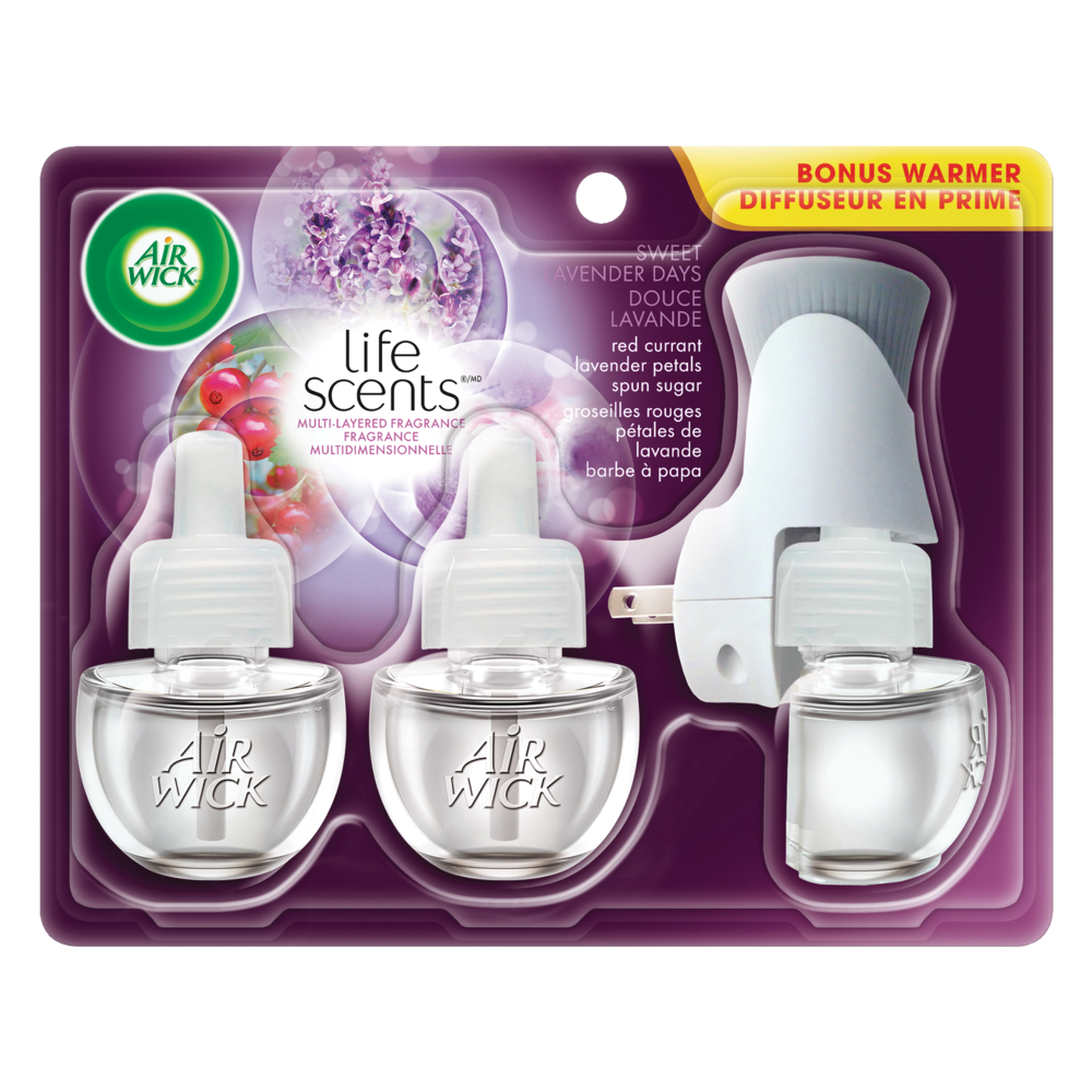 Air Wick Plugin Scented Oil Air Freshener Set, Warmer and 3pk Refills