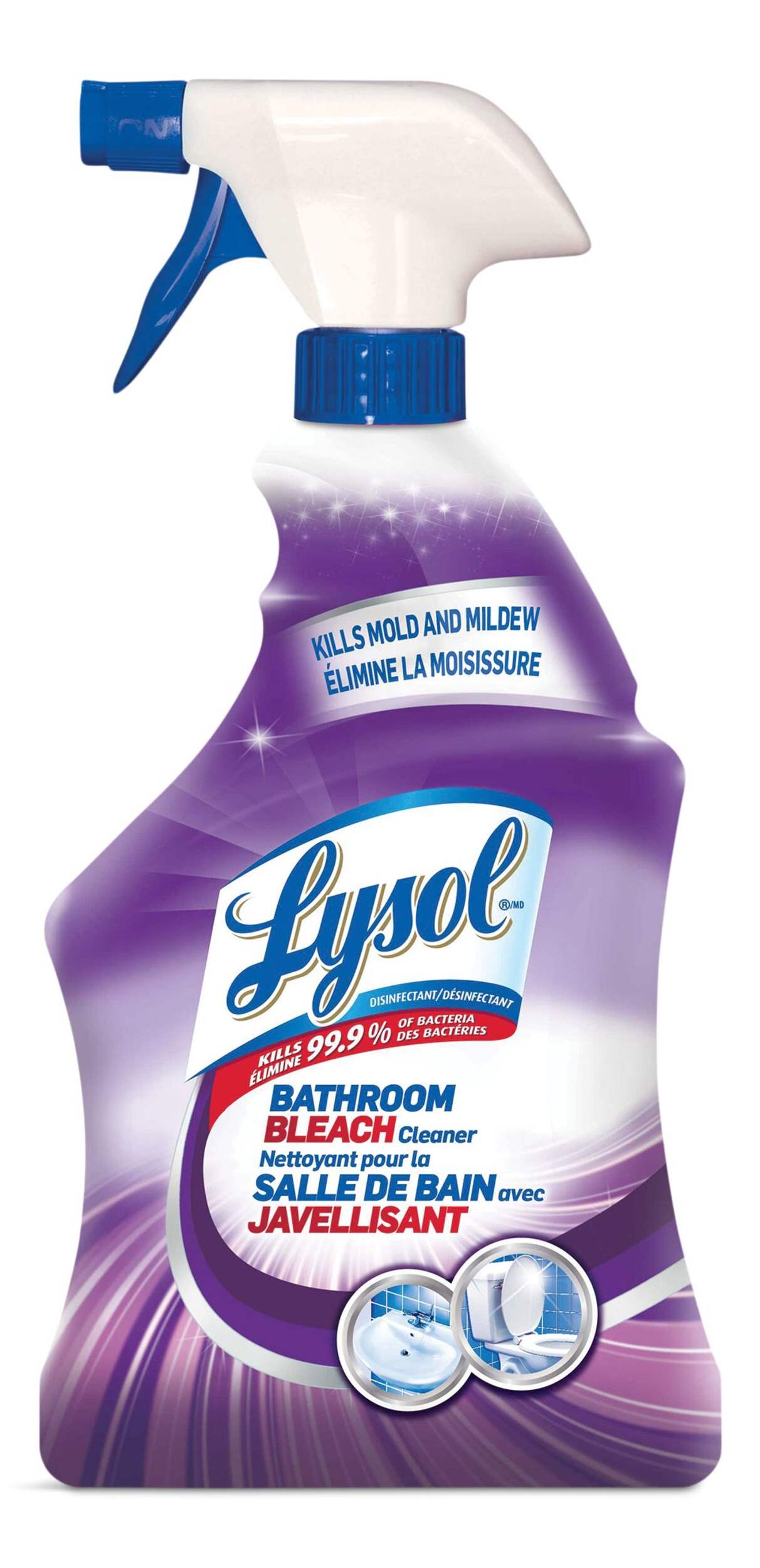 Lysol Disinfectant Mold & Mildew Bathroom Cleaner Spray with Bleach, 950-mL Front_Flat