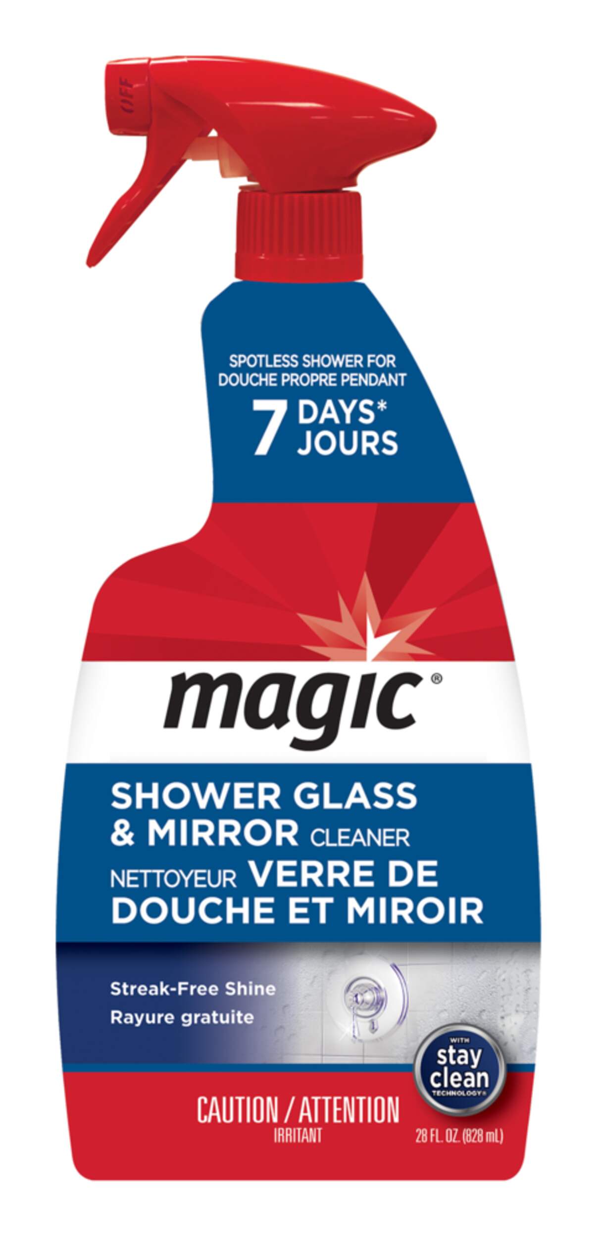 Nettoyant en vaporisateur pour vitres et miroirs Magic Shower, 828 mL
