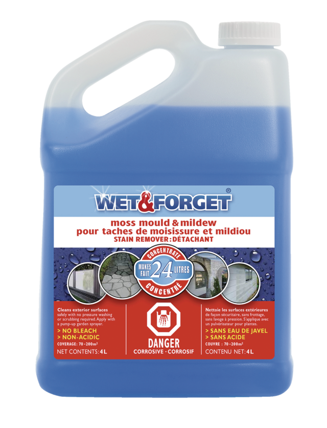 Wet & Outdoor Stain Remover, Concentrate Moss, Mould & Mildew, 4