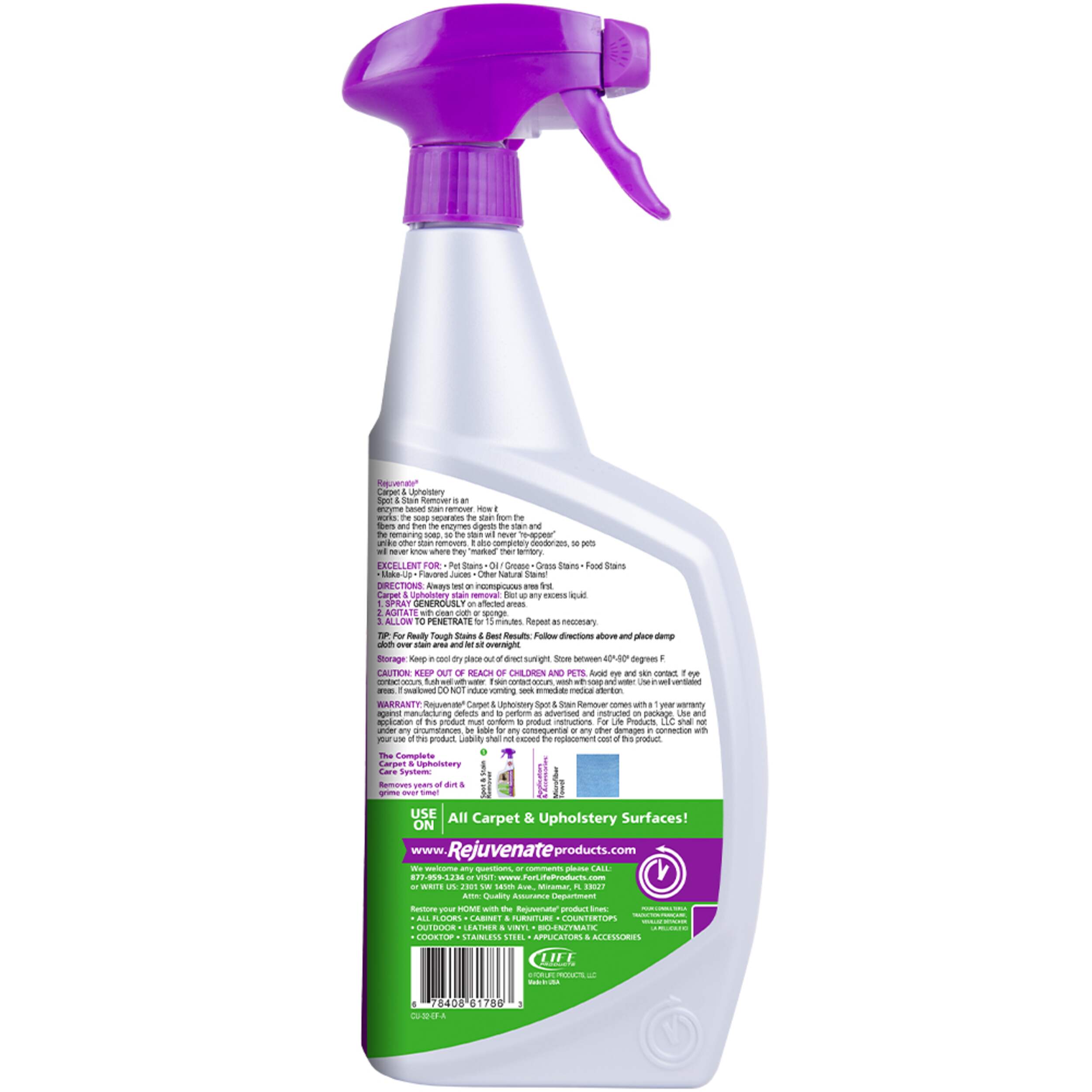 Rejuvanate Bio Enzymatic Spot & Stain Carpet & Upholstery Cleaner, 946